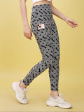 New Print Charcoal Chex Tight Legging For Women