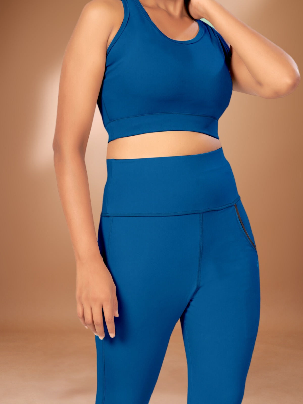 Deep Pocket Airforce Blue Tight Legging For Women