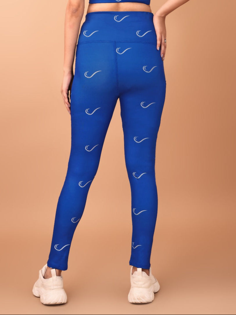 Signature Print Navy Blue Tight Legging For Women