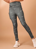 Signature Print Dark Grey Tight Legging For Women