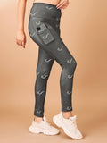 Signature Print Dark Grey Tight Legging For Women