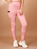 Signature Print Peach Tight Legging For Women