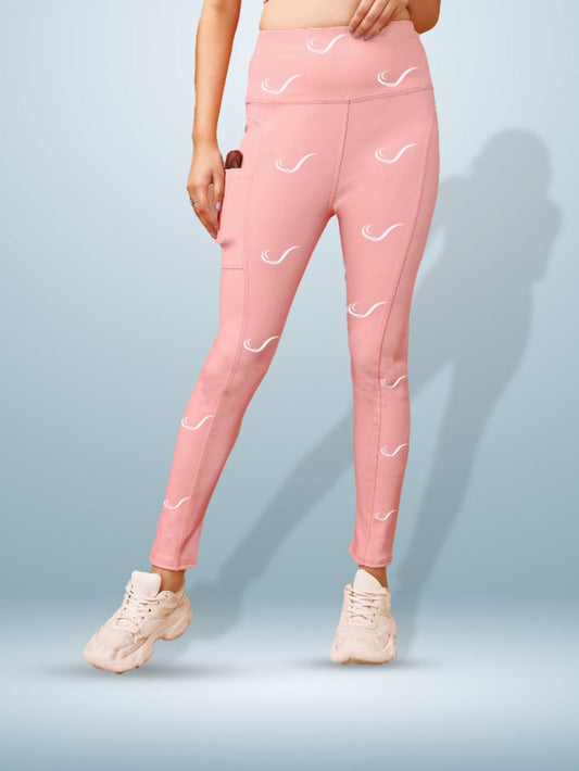 Signature Print Peach Tight Legging For Women