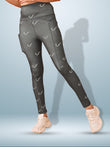 Signature Print Dark Grey Tight Legging For Women