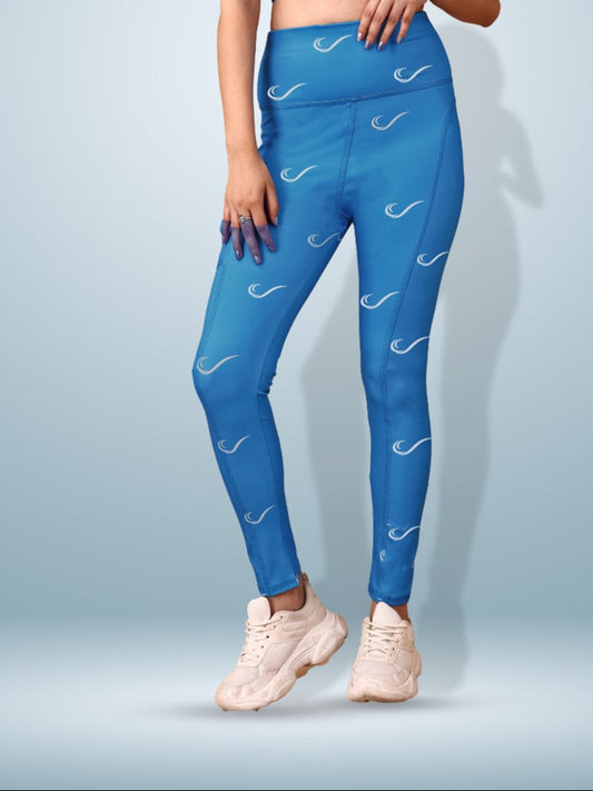 Signature Print Royal Blue Tight Legging For Women
