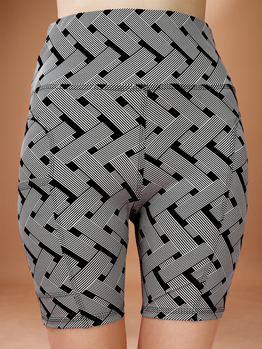 New Grey Chex Tight Short For Women